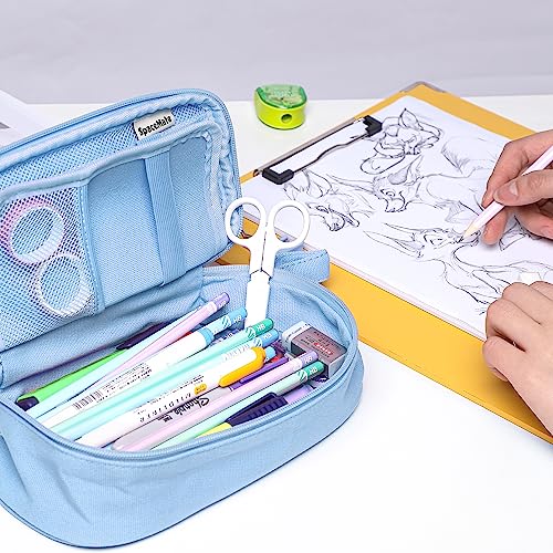 SPACEMATE Heavy Duty Canvas Pencil Case Pouch Bag - Holds 50-100 P...