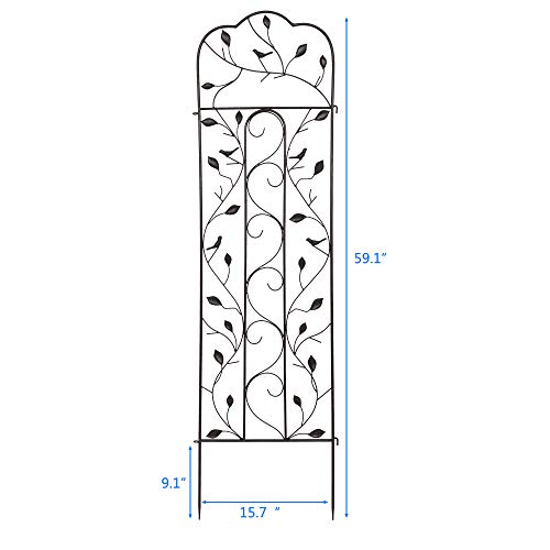 Rustproof Iron Garden Trellis for Potted Plants Lattice Climbing R...