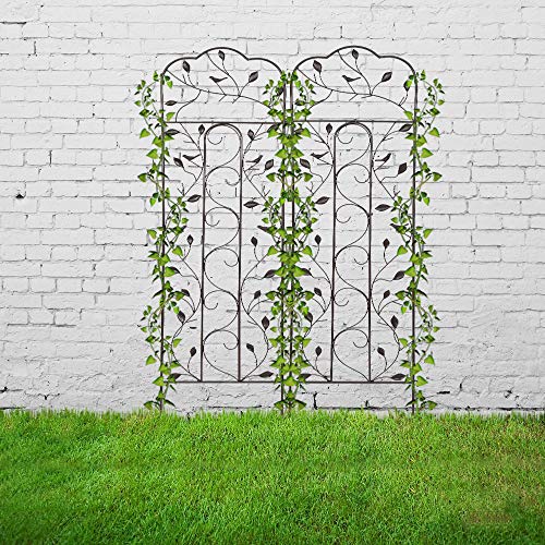 Rustproof Iron Garden Trellis for Potted Plants Lattice Climbing R...