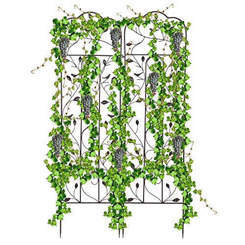 Rustproof Iron Garden Trellis for Potted Plants Lattice Climbing R...