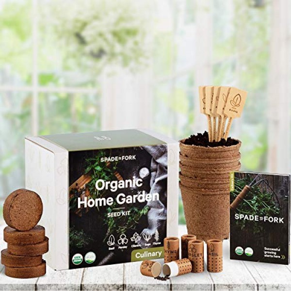 Indoor Herb Garden Starter Kit - Certified 100% USDA Organic Non G...