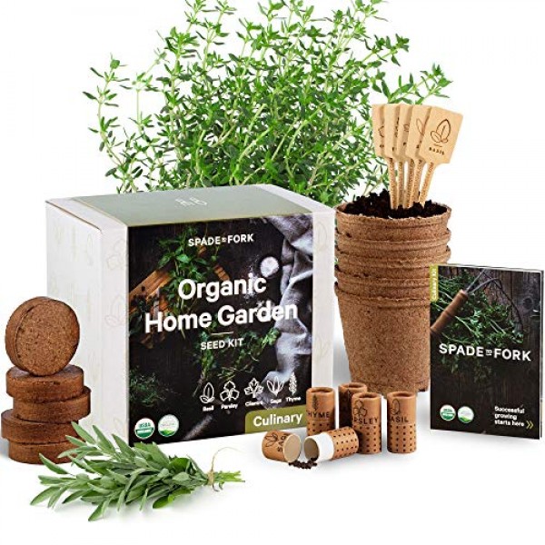 Indoor Herb Garden Starter Kit - Certified 100% USDA Organic Non G...