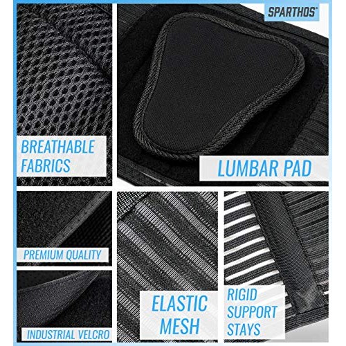Back Support Belt by Sparthos - Relief for Back Pain, Herniated Di...