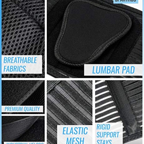 Back Support Belt by Sparthos - Relief for Back Pain, Herniated Di...