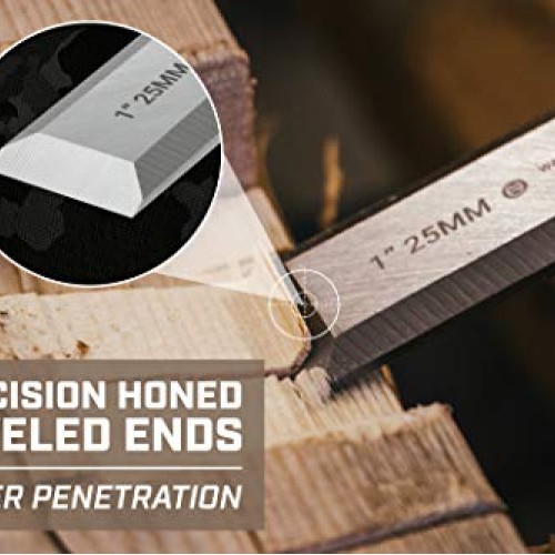 Spec Ops - SPEC-C1-4PK Tools Wood Chisel Set with High-Carbon Stee...