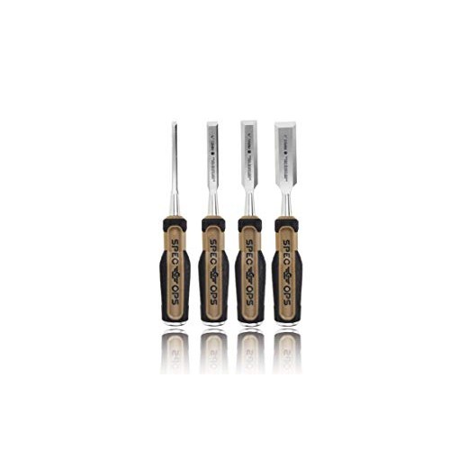 Spec Ops - SPEC-C1-4PK Tools Wood Chisel Set with High-Carbon Stee...