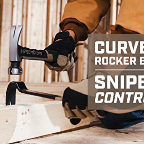 Spec Ops - SPEC-D15BAR Tools 15 Flat Pry Bar Crowbar, Curved Rock...