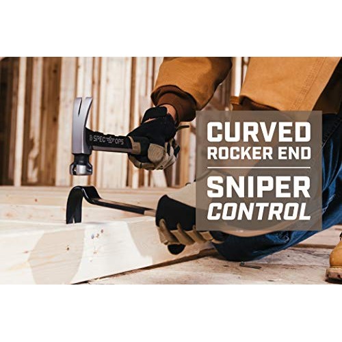 Spec Ops - SPEC-D15BAR Tools 15 Flat Pry Bar Crowbar, Curved Rock...