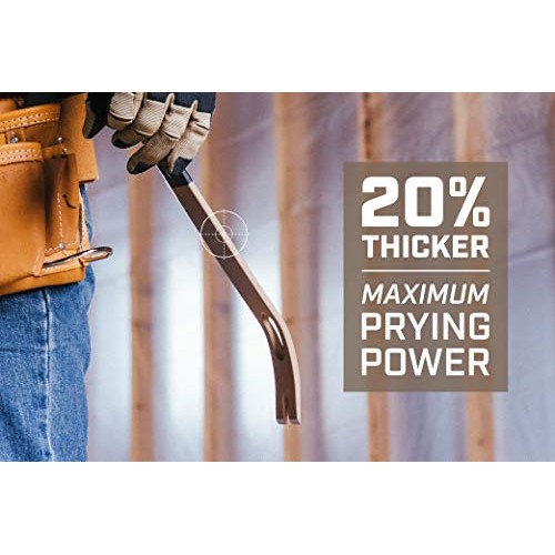 Spec Ops - SPEC-D15BAR Tools 15 Flat Pry Bar Crowbar, Curved Rock...