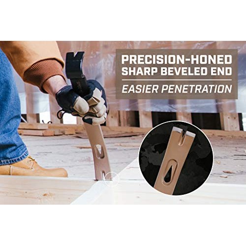 Spec Ops - SPEC-D15BAR Tools 15 Flat Pry Bar Crowbar, Curved Rock...