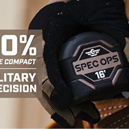 Spec Ops - SPEC-TM16 Tools 16-Foot Tape Measure, 1 1/4 Double-Sid...