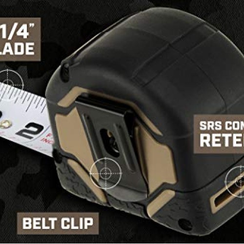 Spec Ops - SPEC-TM25 Tools 25-Foot Tape Measure, 1 1/4 Double-Sid...