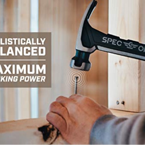 Spec Ops Tools Framing Hammer, 22 oz, Rip Claw, Milled Face, Shock...