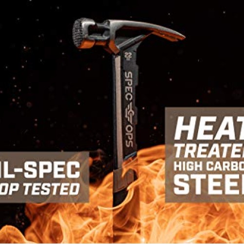 Spec Ops Tools Framing Hammer, 22 oz, Rip Claw, Milled Face, Shock...