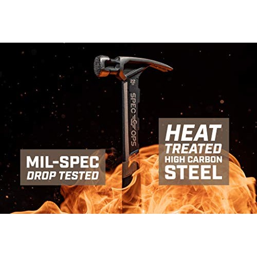 Spec Ops Tools Framing Hammer, 22 oz, Rip Claw, Milled Face, Shock...