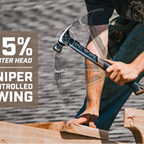 Spec Ops Tools Framing Hammer, 22 oz, Rip Claw, Milled Face, Shock...
