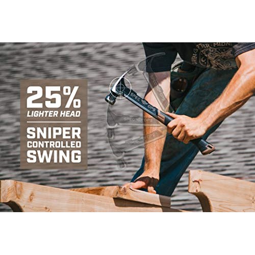 Spec Ops Tools Framing Hammer, 22 oz, Rip Claw, Milled Face, Shock...