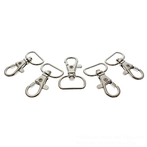 50 Pack - Premium Metal Lobster Claw Clasps - Wide 3/4 Inch D Ring...