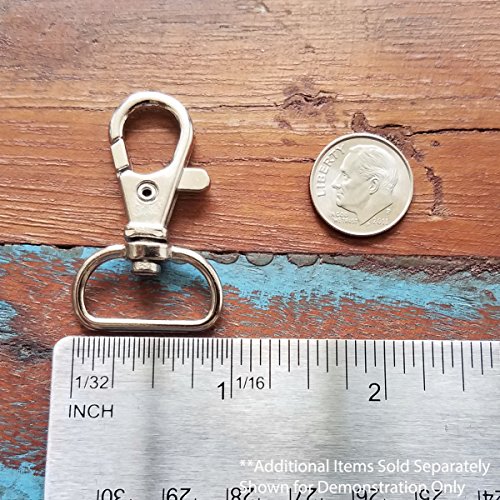 50 Pack - Premium Metal Lobster Claw Clasps - Wide 3/4 Inch D Ring...