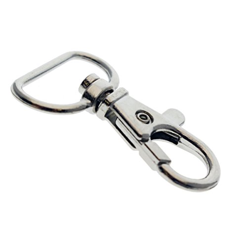 50 Pack - Premium Metal Lobster Claw Clasps - Wide 3/4 Inch D Ring...