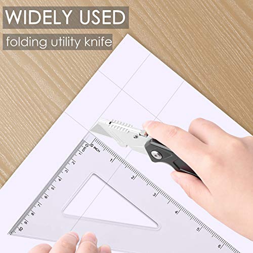 SPECILITE 2 Pack Folding Utility Knife Extra 10 Blades Included, H...
