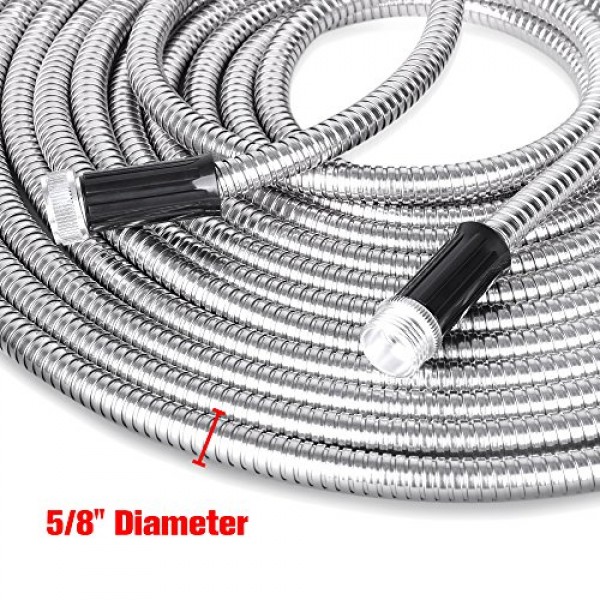 Heavy Duty Water Hoses SPECILITE 50ft 304 Stainless Steel Metal Garden Hose 
