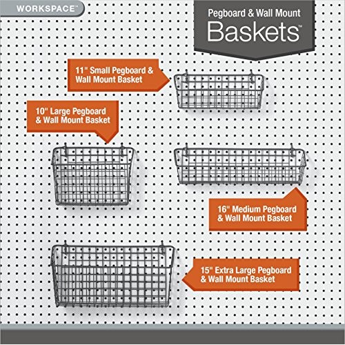 Spectrum Diversified Pegboard & Wall Mount Basket, 11 x 4 x 4, ...