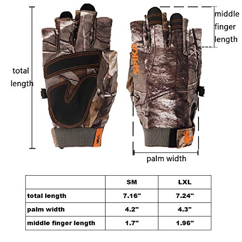 SPIKA Camouflage Hunting Fingerless Gloves,Military Tactical Half ...