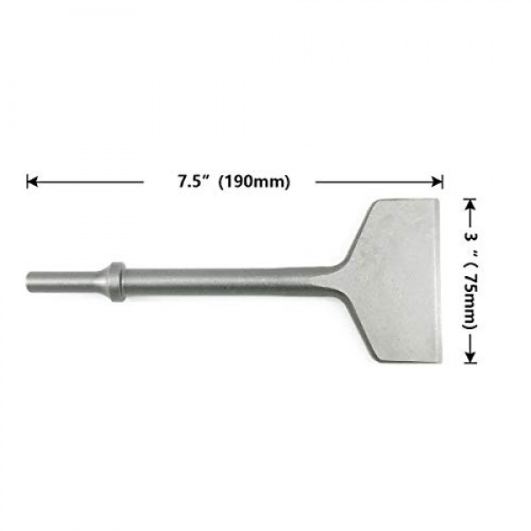 3 Inch Wide Pneumatic Chisel 0.401 Inch Shank Air Chisel Bit Tile & Thinset Wall 