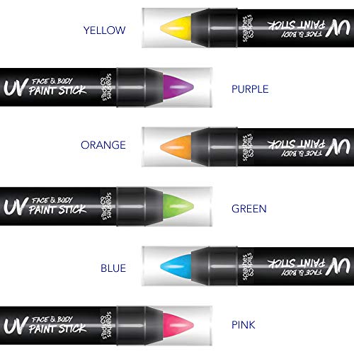 UV Face and Body Paint Sticks - Costume, Halloween and Club Makeup...