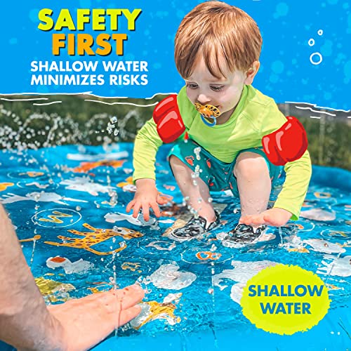 SplashEZ 3-in-1 Splash Pad, Sprinkler for Kids and Baby Pool for L...