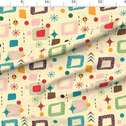 Spoonflower Fabric - 1950S Atomic Pattern Retro Mid Century Modern...