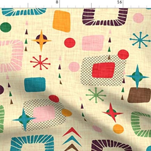 Spoonflower Fabric - 1950S Atomic Pattern Retro Mid Century Modern...