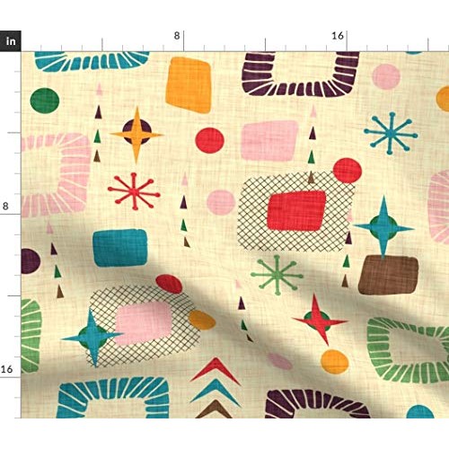 Spoonflower Fabric - 1950S Atomic Pattern Retro Mid Century Modern...