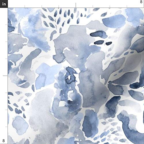 Spoonflower Fabric - Abstract Blue Watercolor Watercolour Coordina...