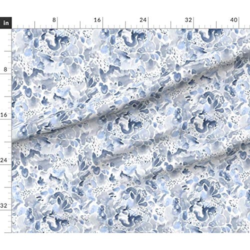 Spoonflower Fabric - Abstract Blue Watercolor Watercolour Coordina...