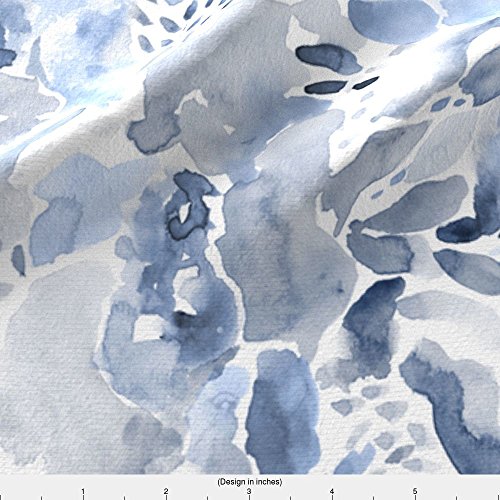 Spoonflower Fabric - Abstract Blue Watercolor Watercolour Coordina...