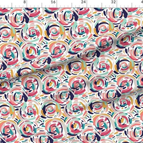 Spoonflower Fabric - Abstract Circles Contemporary Modern Geometri...