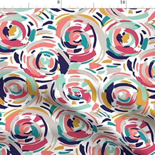 Spoonflower Fabric - Abstract Circles Contemporary Modern Geometri...