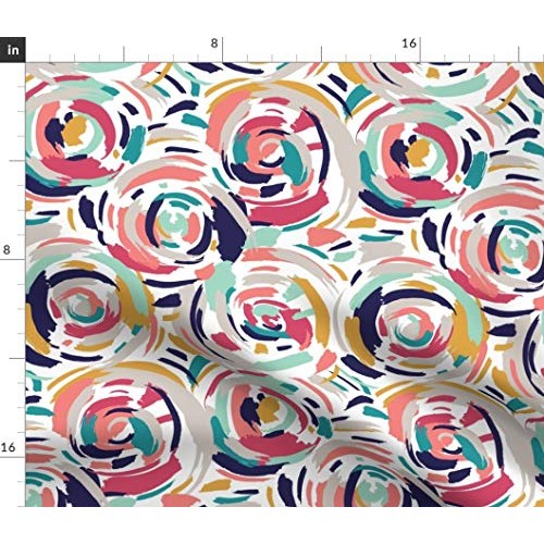 Spoonflower Fabric - Abstract Circles Contemporary Modern Geometri...