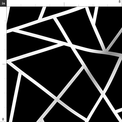 Spoonflower Fabric - Abstract Geometric White Black Large Triangle...