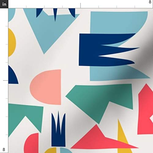 Spoonflower Fabric - Abstract Shapes Geometric Pattern Colorful Re...