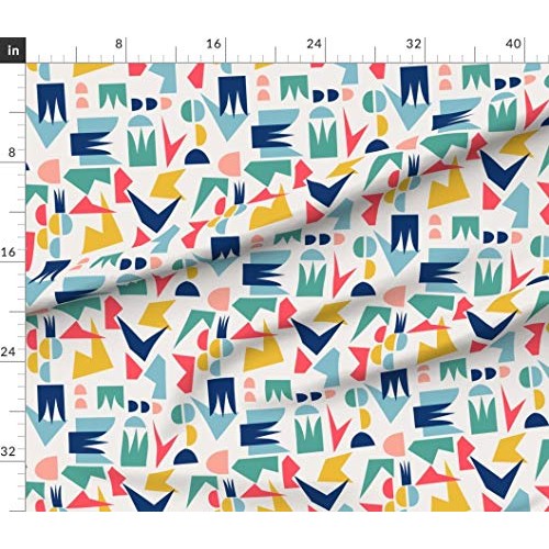 Spoonflower Fabric - Abstract Shapes Geometric Pattern Colorful Re...