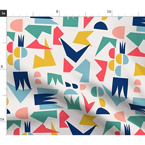 Spoonflower Fabric - Abstract Shapes Geometric Pattern Colorful Re...