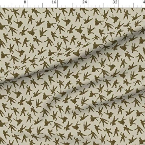 Spoonflower Fabric - Army Men Abstract Toy Decor Green Printed on ...