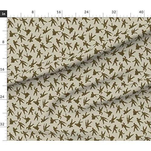 Spoonflower Fabric - Army Men Abstract Toy Decor Green Printed on ...