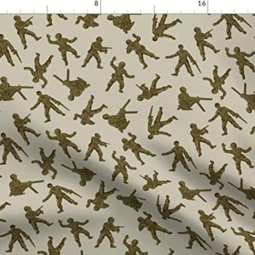 Spoonflower Fabric - Army Men Abstract Toy Decor Green Printed on ...