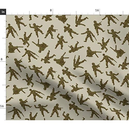 Spoonflower Fabric - Army Men Abstract Toy Decor Green Printed on ...