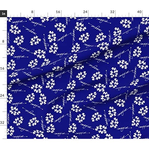 Spoonflower Fabric - Autism Awareness Theme Puzzle Printed on Peta...