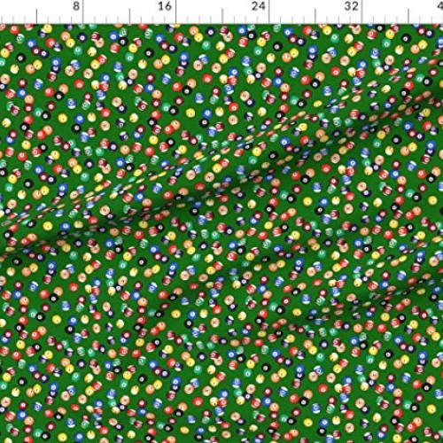 Spoonflower Fabric - Billiards, Balls, Pub, Pool, Sports Printed o...